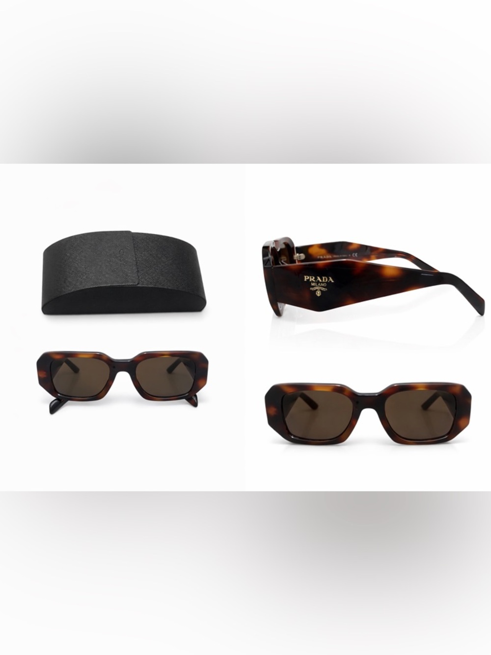 Prada Tortoiseshell Acetate Sunglasses - Brown/Amber